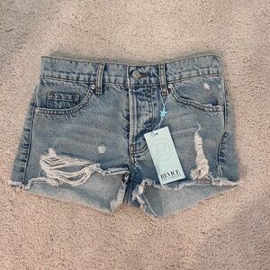 REVICE denim jean shorts, ripped, size 25